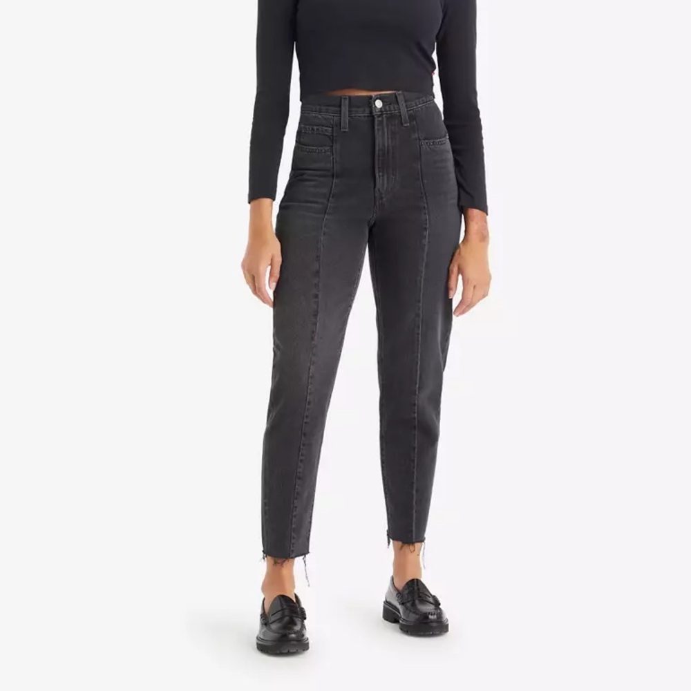 Levi's High-Rise Straight Jeans in Washed Black